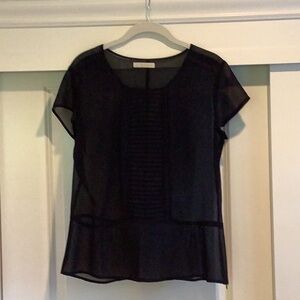 Chic Black Sheer Women's Blouse